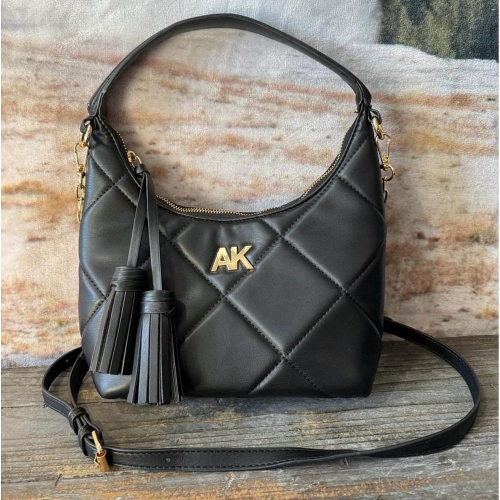 Ann Klein Black Shoulder- Crossbody Bag